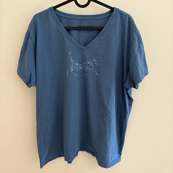 Life Is Good Cat Tee - Picture 1 of 5